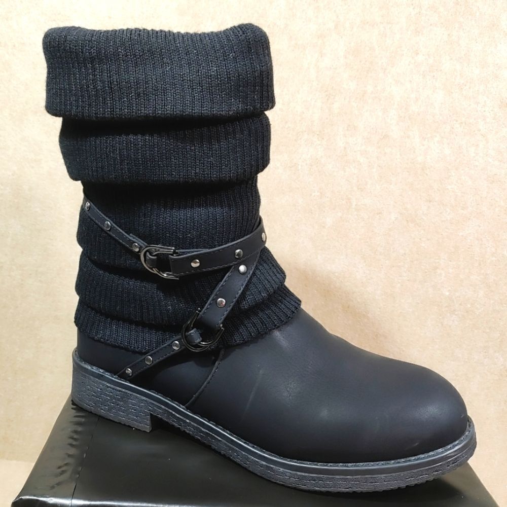 Dream Pairs Womens Mid Calf Winter Snow Black Boots